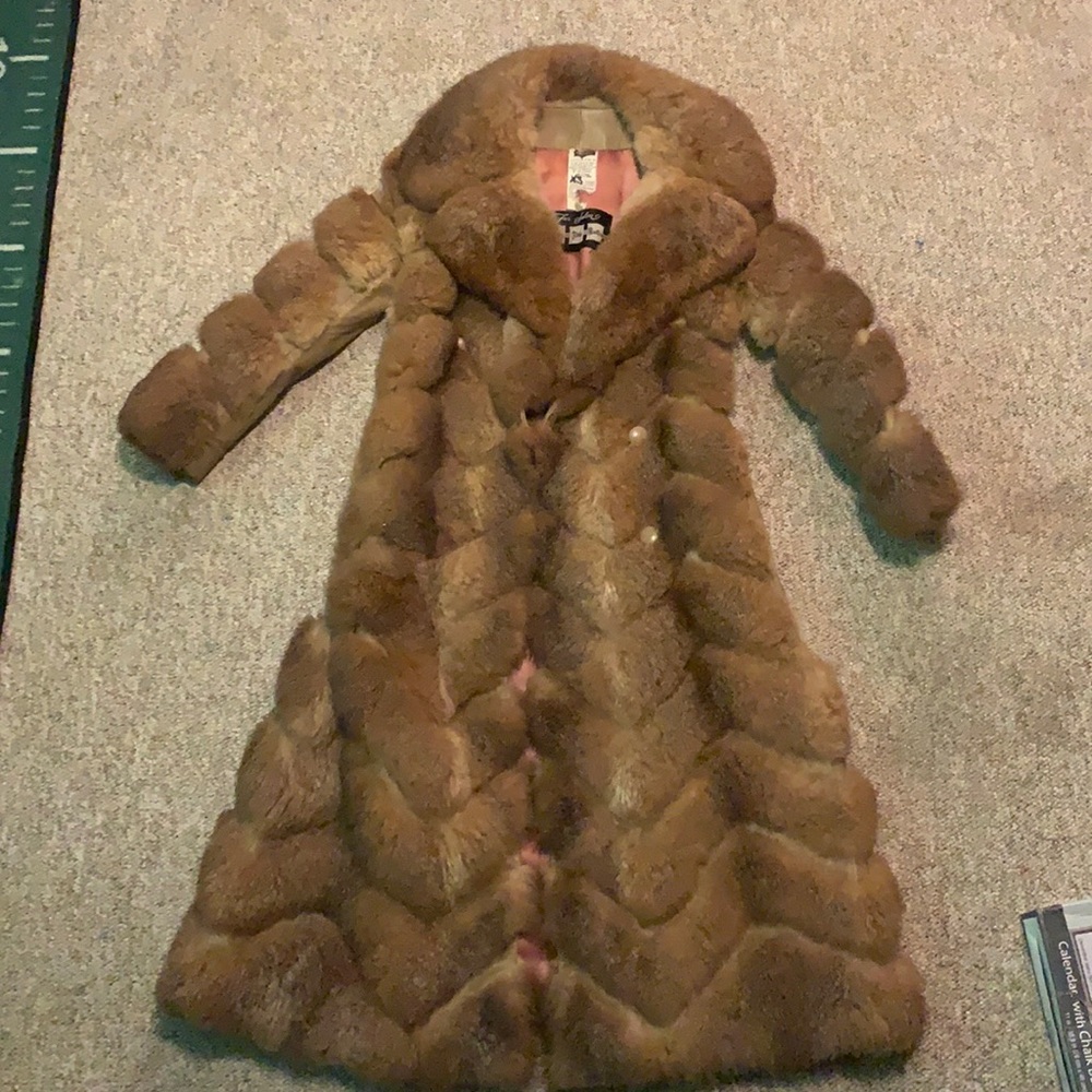 Genuine Leather Fur full length coat